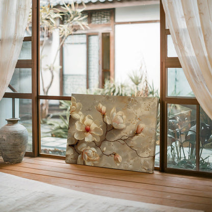 Tablou Canvas magnolii delicate pe ramuri in stil realist | The Print Studio