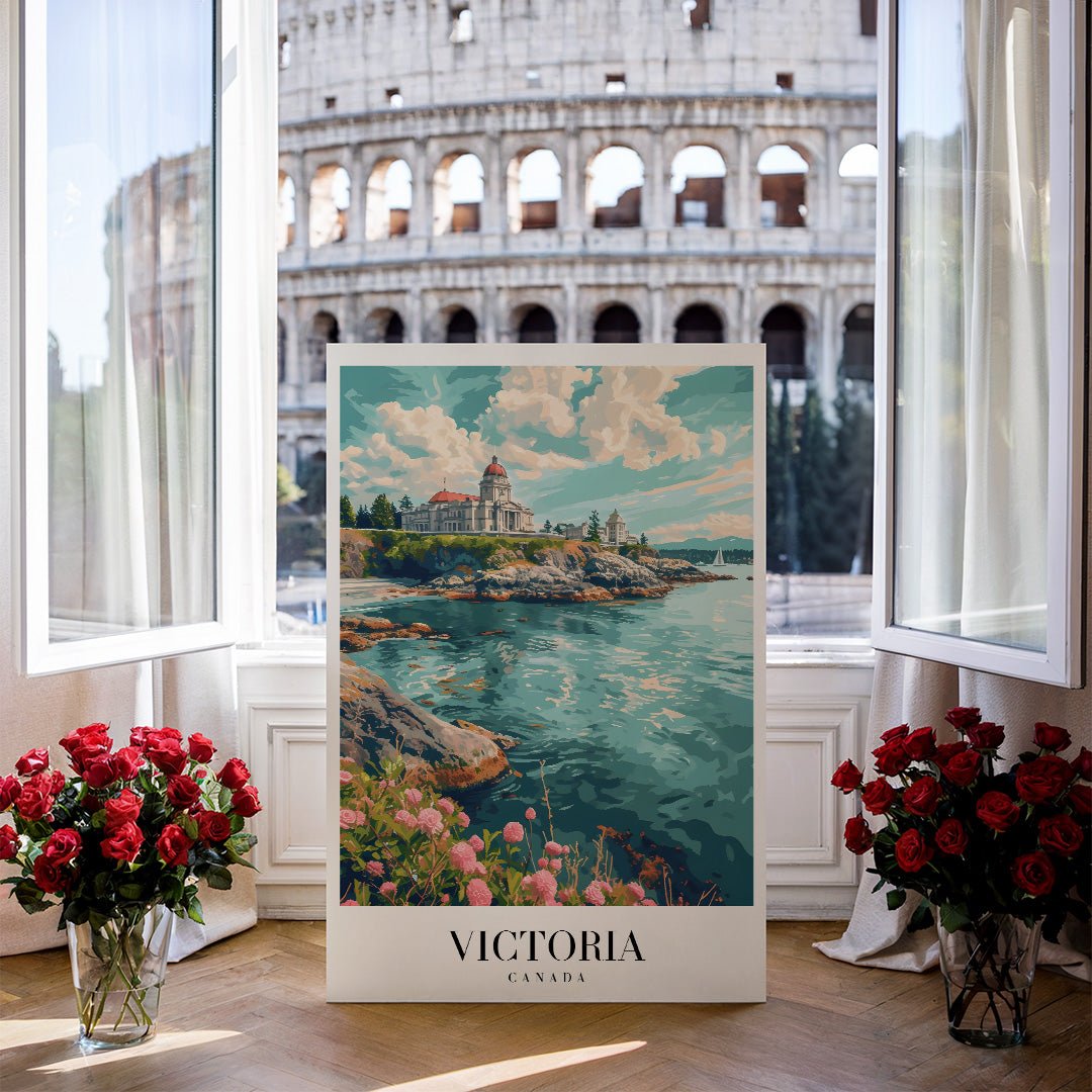 Tablou Canvas Print mare arhitectura Victoria Canada, stil impresionist