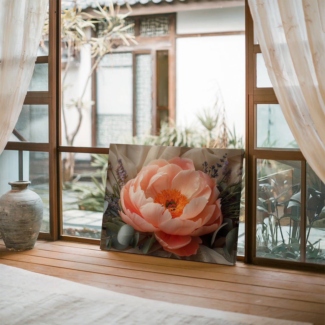 Tablou Canvas buchet pastelat cu lavanda si eucalipt realist | The Print Studio