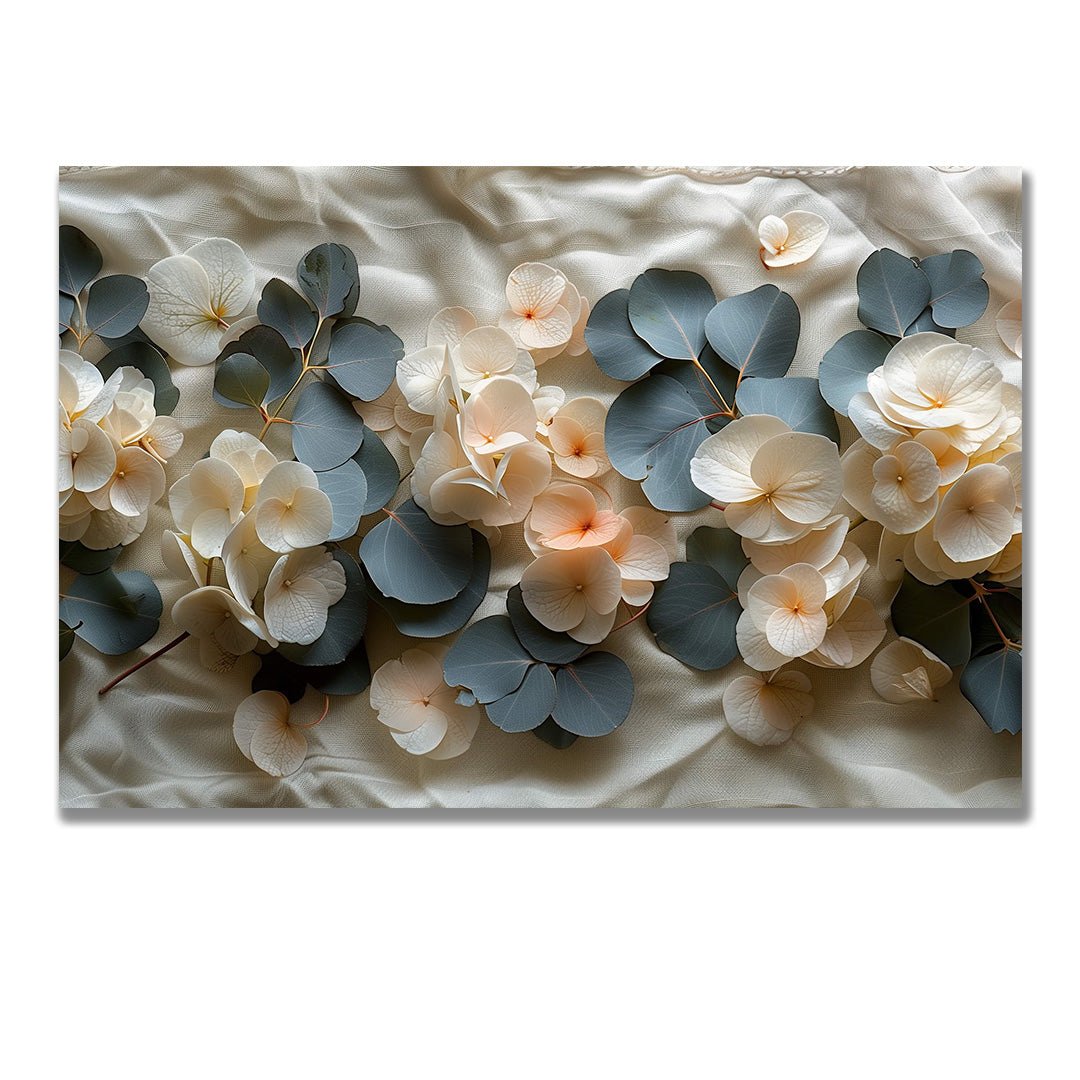 Tablou Canvas flori delicate si frunze elegante in natura romantic realista | The Print Studio
