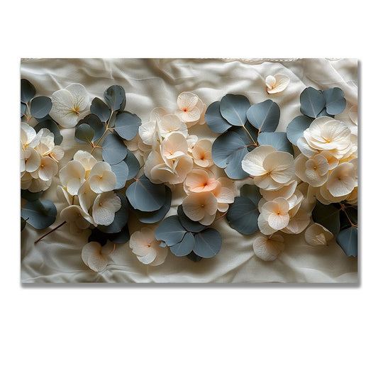 Tablou Canvas flori delicate si frunze elegante in natura romantic realista | The Print Studio