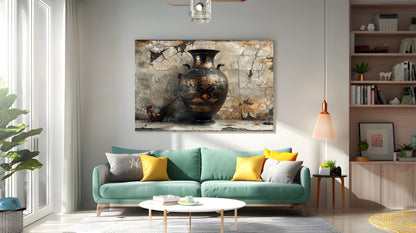 Tablou Canvas cocos langa vaza din ceramica veche, surpriza antichitatii | The Print Studio