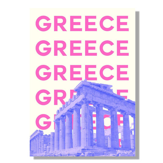 Tablou Canvas Parthenon Grecia vibrand in stil pop-art | The Print Studio