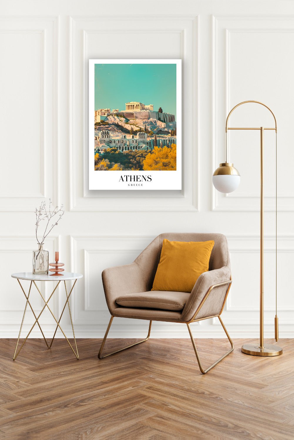 Tablou Canvas Acropole Atena sub cer senin de toamna vibrant | The Print Studio