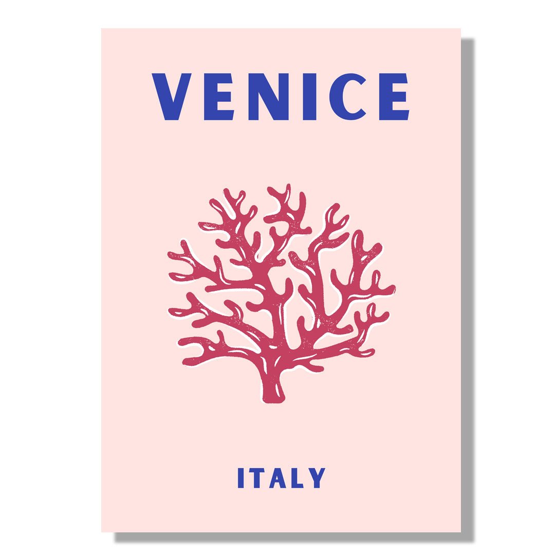 Tablou Canvas coral roz elegant pe fundal pastelat Venice | The Print Studio