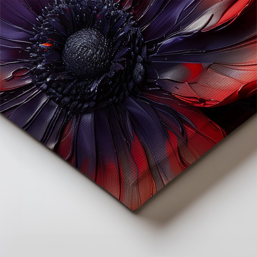 Tablou Canvas floare rosie abstracta pe fond texturat | The Print Studio