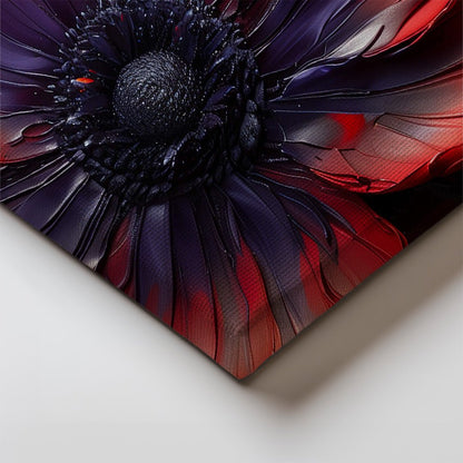 Tablou Canvas floare rosie abstracta pe fond texturat | The Print Studio