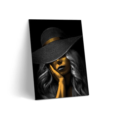 Tablou Canvas Black & Gold Eleganță Misterioasă Silhouette