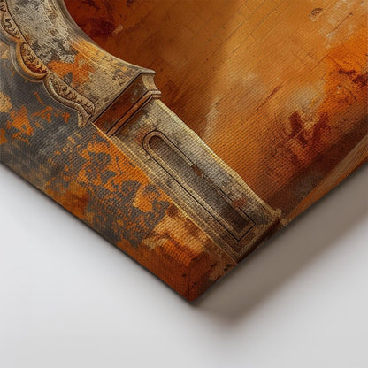 Tablou Canvas poarta orientala cu textura portocalie vie | The Print Studio