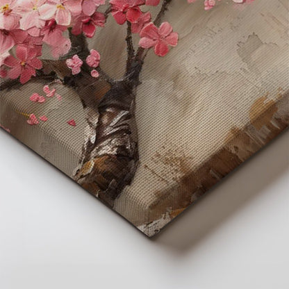 Tablou Canvas floare de cires roz in stil abstract vibrant | The Print Studio