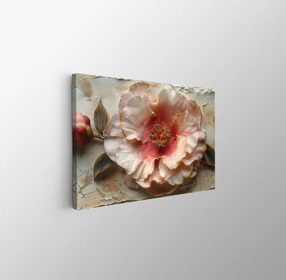 Tablou Canvas floare roz delicata cu detalii realiste | The Print Studio