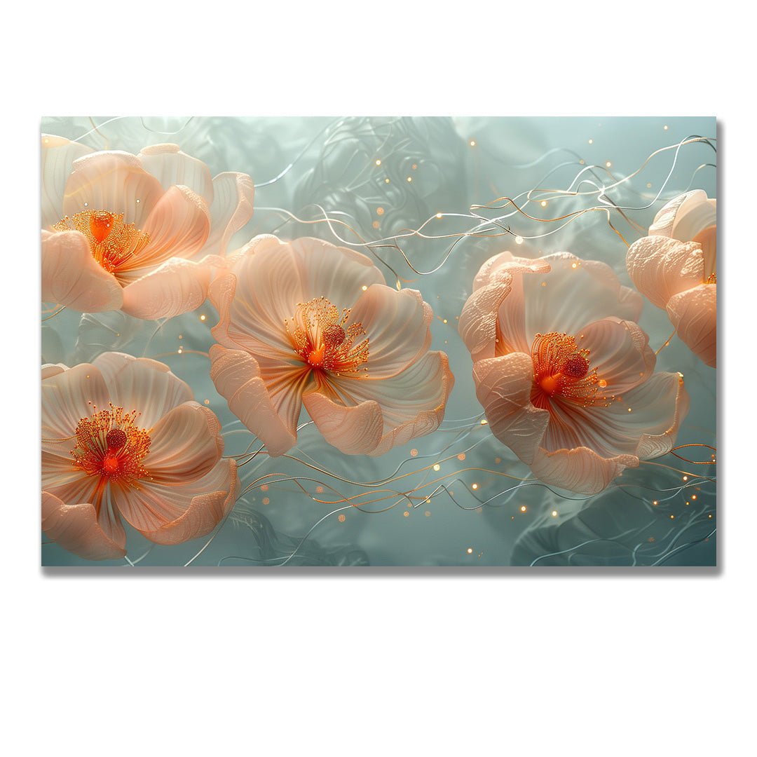 Tablou Canvas flori eterice scanteietoare in tonuri pastelate | The Print Studio