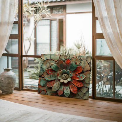 Tablou Canvas floare ceramica colorata textura jucausa | The Print Studio