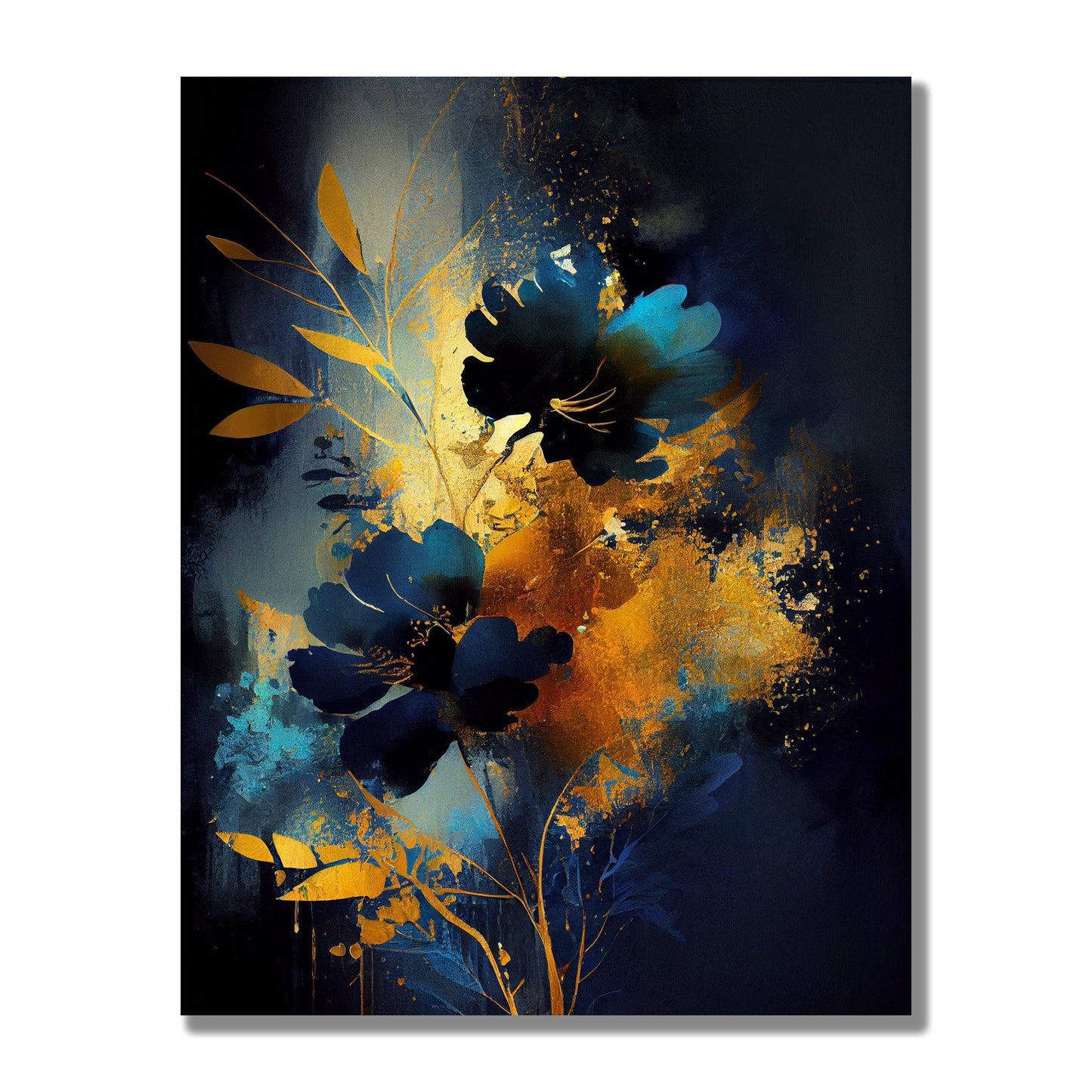 Tablou Canvas flori vibrante in albastru intens | The Print Studio