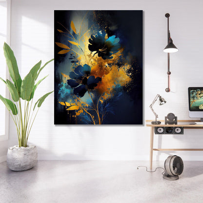 Tablou Canvas flori vibrante in albastru intens | The Print Studio