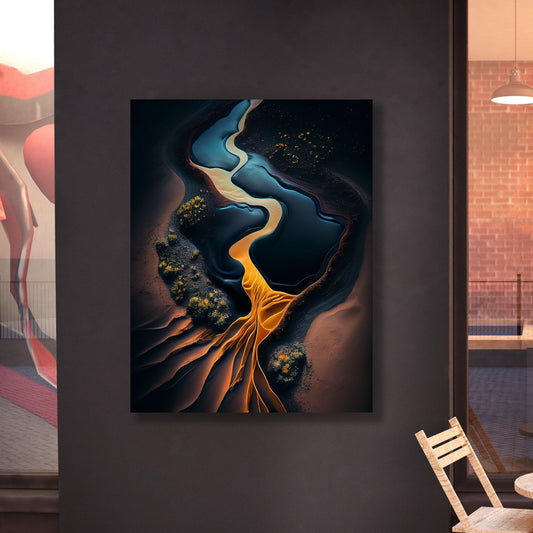 Tablou Canvas peisaj abstract cu dune aurii | The Print Studio