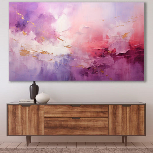 Tablou Canvas abstract fluturi roz delicat plutind pe panza | The Print Studio
