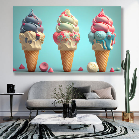 Tablou Canvas inghetata colorata pentru bucuria copiilor | The Print Studio
