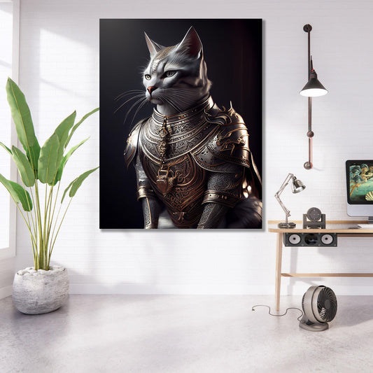 Tablou Canvas leu regal in postura de protector | The Print Studio