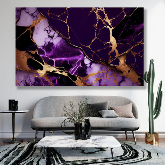 Tablou Canvas labirint violet auriu calatorie regala | The Print Studio