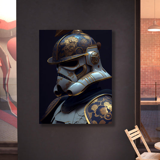Tablou Canvas soldat futurist in peisaj dramatic | The Print Studio
