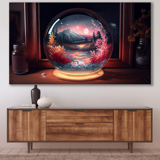 Tablou Canvas glob luminos intr-un peisaj de poveste | The Print Studio
