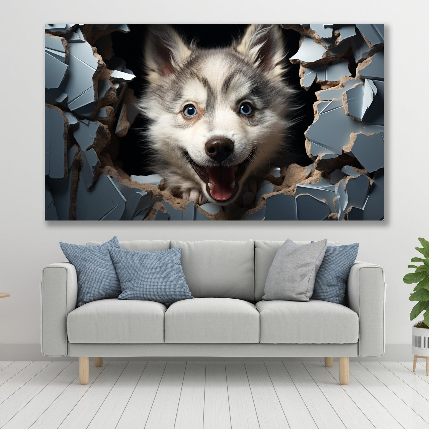 Tablou Canvas husky pui cu ochi stralucitori si curiosi | The Print Studio