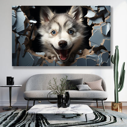 Tablou Canvas husky pui cu ochi stralucitori si curiosi | The Print Studio