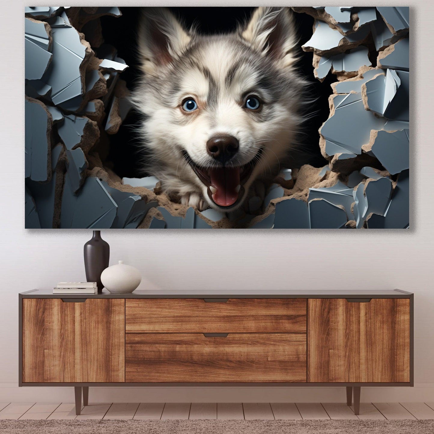 Tablou Canvas husky pui cu ochi stralucitori si curiosi | The Print Studio