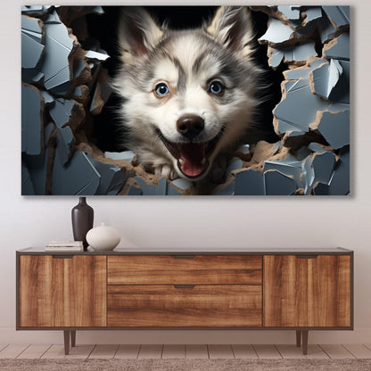 Tablou Canvas husky pui cu ochi stralucitori si curiosi | The Print Studio
