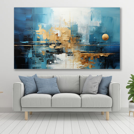 Tablou Canvas nuante de albastru si alb calmante | The Print Studio