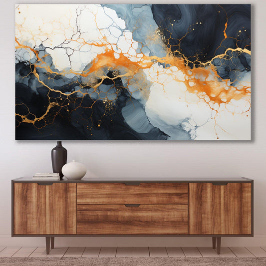 Tablou Canvas fluviu multicolor curgand lin printre marmura | The Print Studio