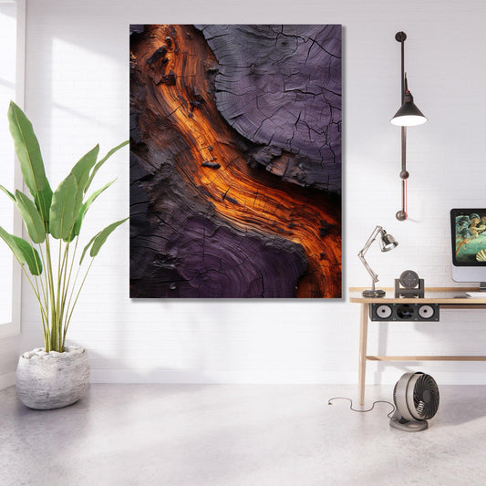 Tablou Canvas lemn acoperit de lava incandescenta | The Print Studio