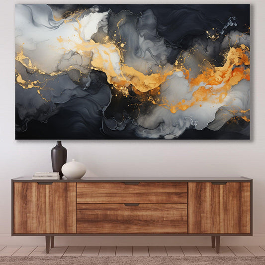 Tablou Canvas furtuna abstracta in tonuri de gri | The Print Studio