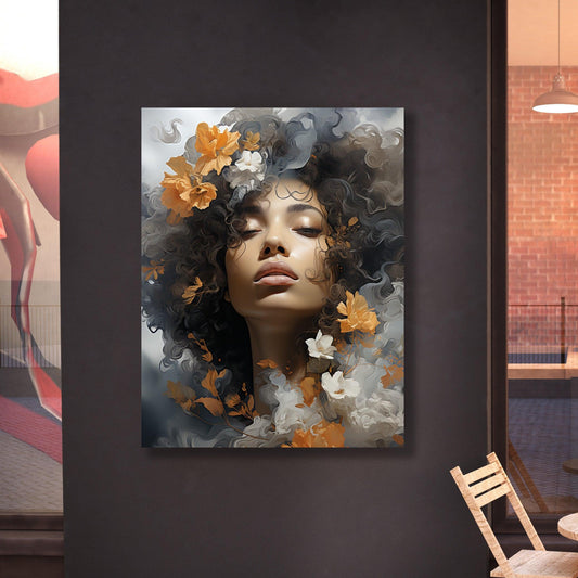 Tablou Canvas femeie africana intr-o lumina calda | The Print Studio