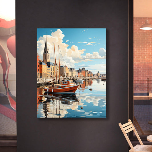 Tablou Canvas port francez la apus | The Print Studio