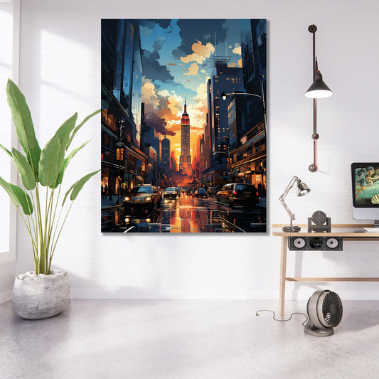 Tablou Canvas peisaj vibrant Times Square noaptea stralucitoare | The Print Studio