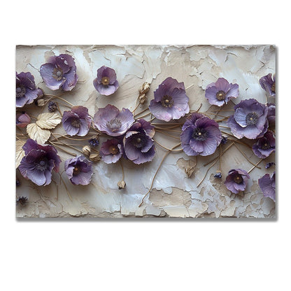 Tablou Canvas flori lila texturate romantice in stil realist | The Print Studio