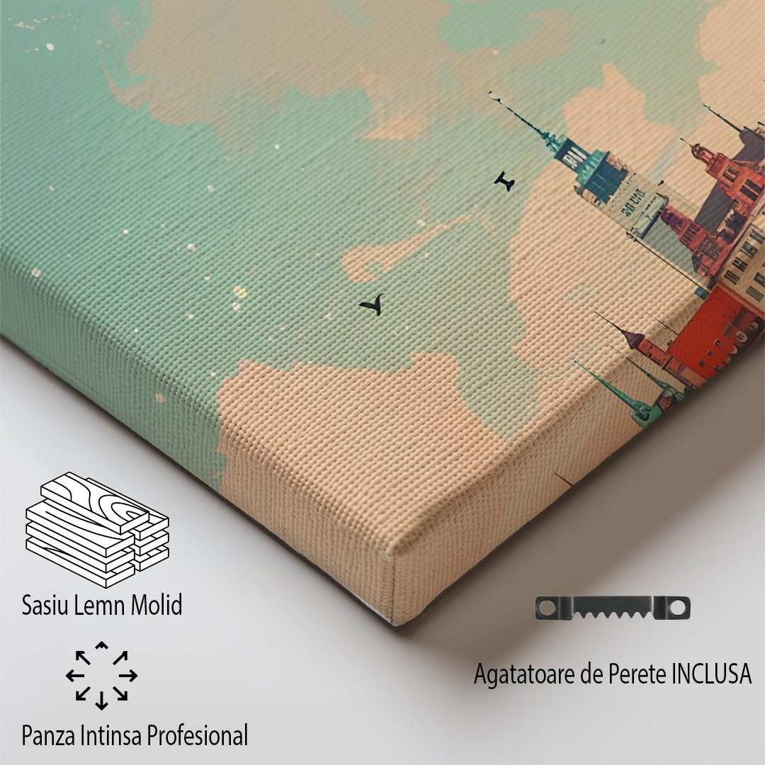 Tablou Canvas Print oras Hamburg, ape albastre, stil artistic vibrant