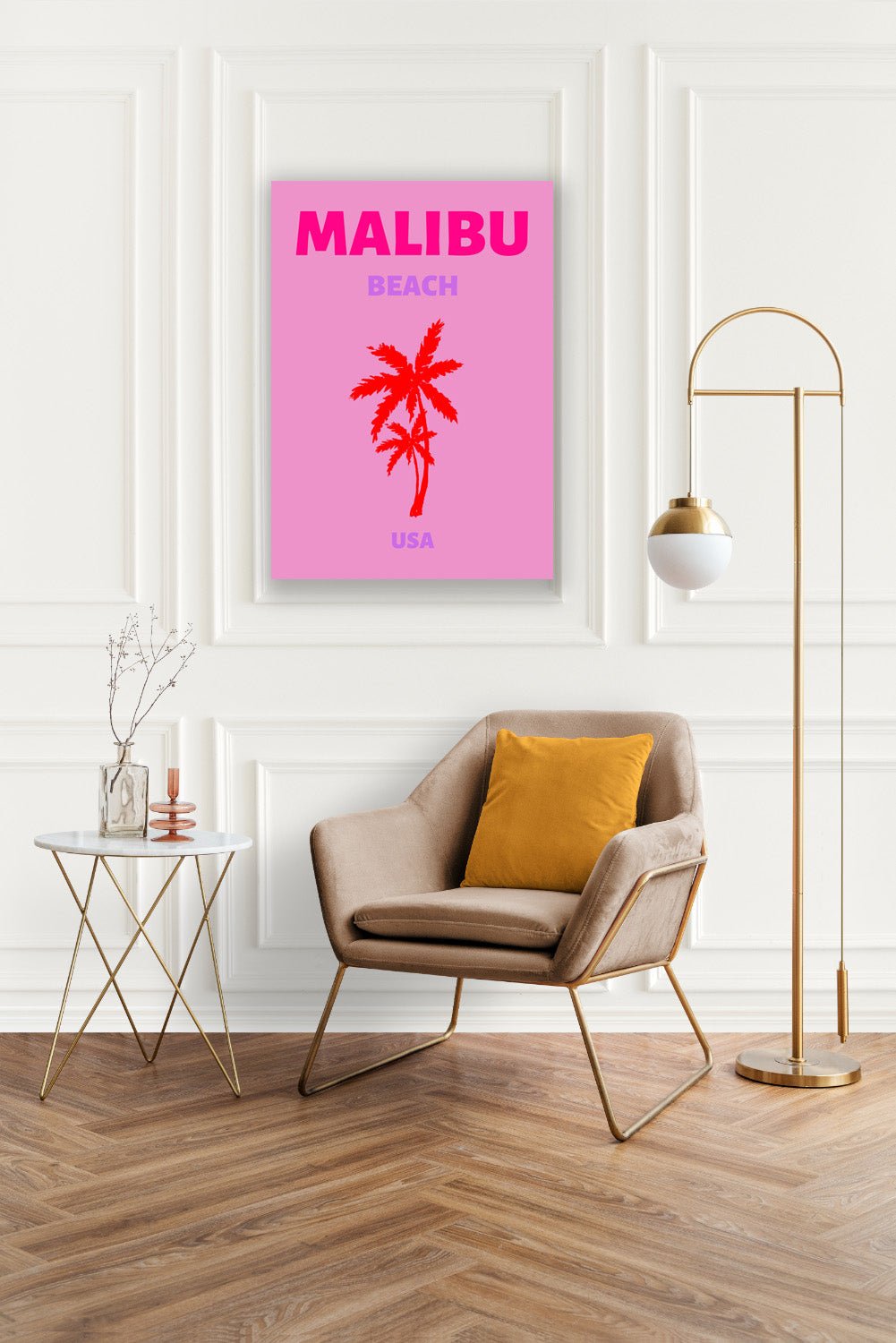 Tablou Canvas palmieri Malibu in culori vibrante pop-art | The Print Studio