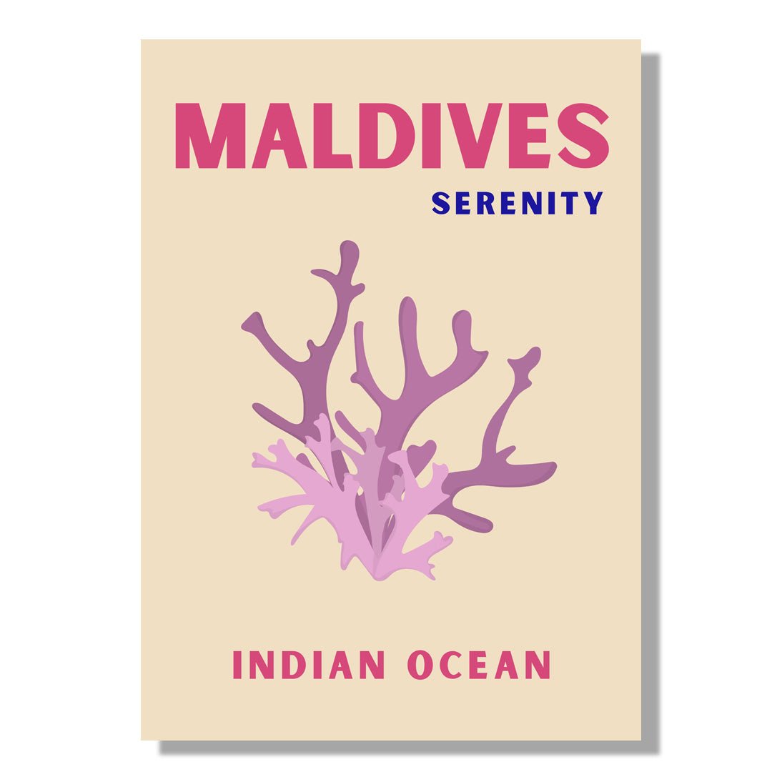 Tablou Canvas Print corali lila Maldive serenitate, stil minimalist
