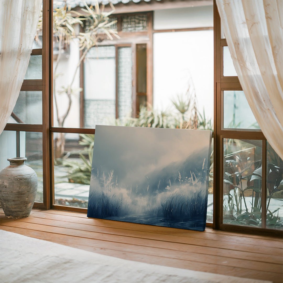 Tablou Canvas peisaj mistic iarba albastra si ape fermecatoare | The Print Studio