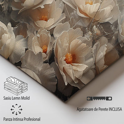 Tablou Canvas flori albe delicate si realistice | The Print Studio