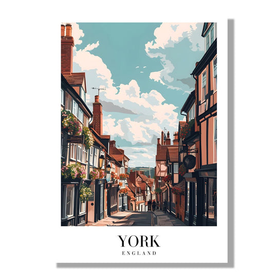 Tablou Canvas Print strada York cer azuriu stil ilustrativ