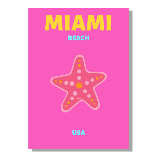 Tablou Canvas stea marina roz stil pop-art vesel | The Print Studio