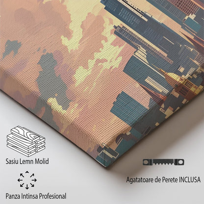 Tablou Canvas Print Melbourne tren cer senin toamna stil ilustrativ