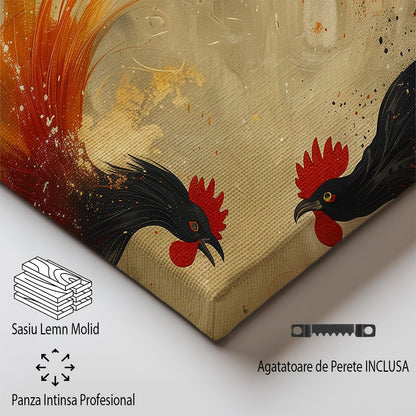 Tablou Canvas energie dinamica in lupta cocosilor vibrant | The Print Studio