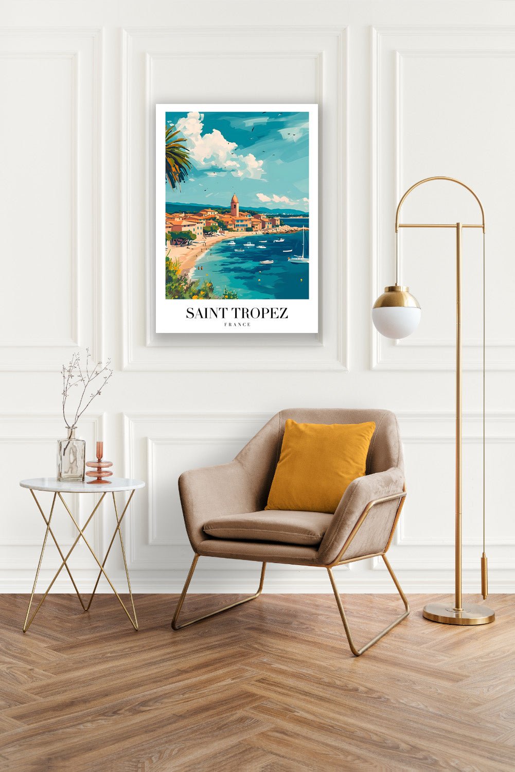 Tablou Canvas Saint Tropez coasta azurie sub cer senin impresionist | The Print Studio