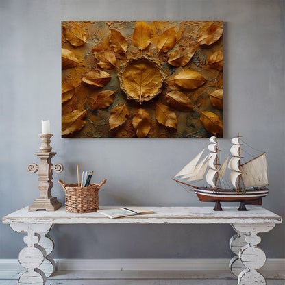 Tablou Canvas frunze tomnatice cu textura naturala abstracta | The Print Studio