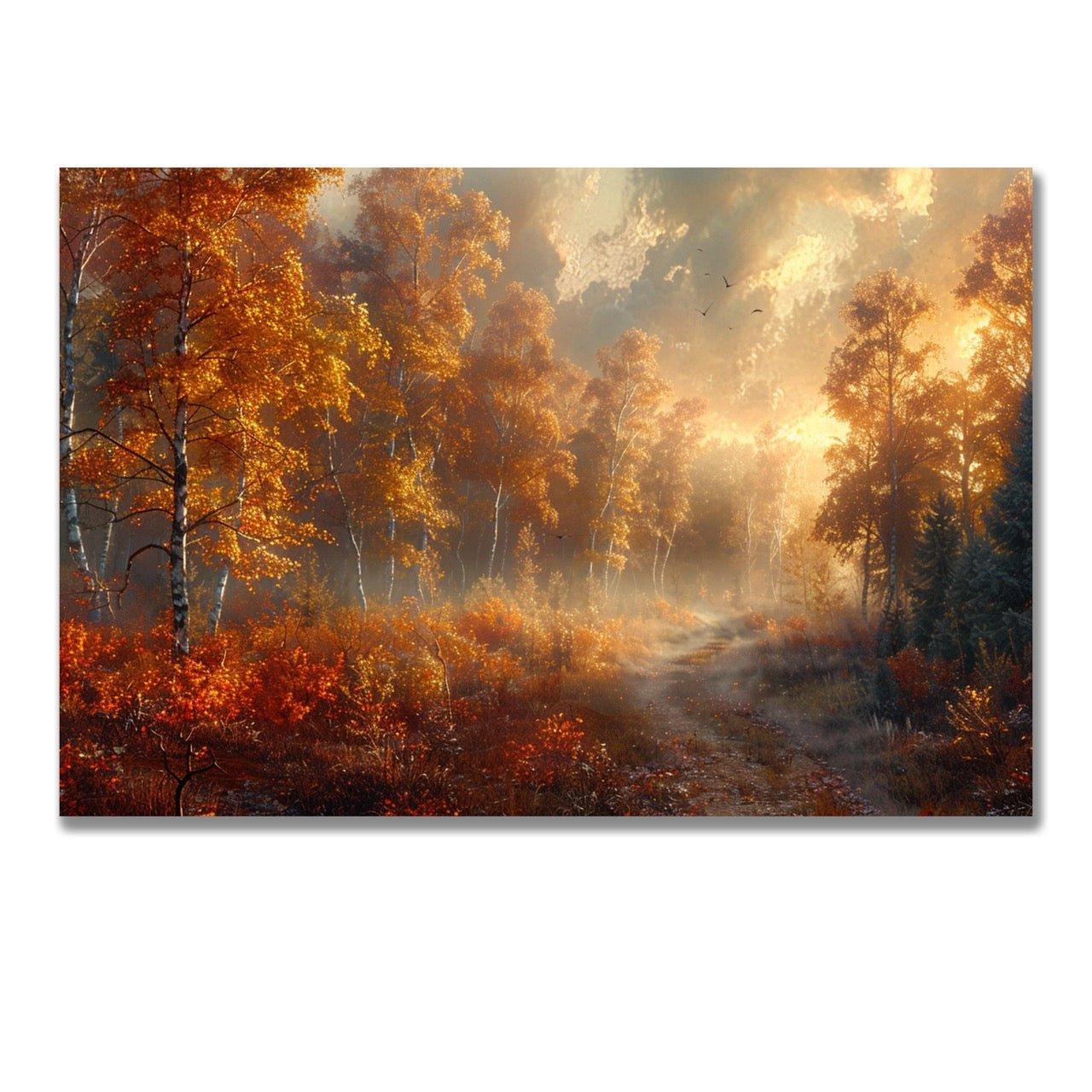 Tablou Canvas Natura - Peisaj Autumnal în Lumină Caldă